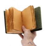 Fat Deckled Leather Notebook – Green Maze Pattern – 12.7×8.9 cm - immagine 8