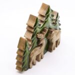 Lost in the Forrest -  Two Dear in the Forrest 3D Wooden Decoration - 18x23cm - immagine 10