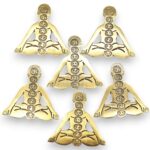 Gold Aluminum Seven Chakra Yoga Incense Holder 12x12cm - immagine 4