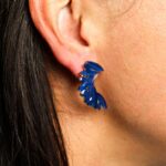 Royal Blue - Vintage Glass - Angel Wings - Earrings - immagine 2