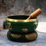 Lrg Tree of Life Singing Bowl Set- Green 14cm - immagine 3