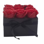 Soap Flower Gift Bouquet - 9 Red Roses - Square - immagine 11