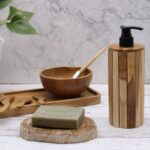 Natural Teakwood Soap Dispencer - Round - immagine 7
