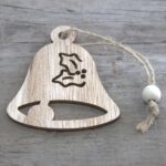 Pack of 3 Christmas Wooden Craft Decoration - Bell - immagine 2