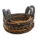 Banana Leaf & Abu-abu Raffia Basket- Set of 2 - immagine 4