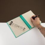 Lokta Mini Tiles Notebook – Large (21x15cm) – 45 Leaves – Includes Bookmark – Teal - immagine 3