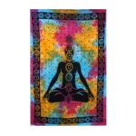 Double Cotton Bedspread + Wall Hanging - Chakra Buddha 230cm x 200cm - immagine 2