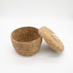 Seagrass & Cotton Round Baskets with Lids - Natural - Set of 3 - immagine 4