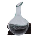 Molten Glass Mini Decanter on Wood 20cm - immagine 3