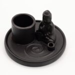 Multi Purpose Buddha Incense Plate - Ceramic Matt Black - immagine 3