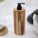 Natural Teakwood Soap Dispencer - Round - immagine 8