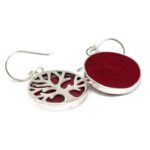Tree of Life Silver Earrings 15mm - Coral Effect - immagine 3