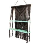 Black Macrame Hanging Shelves - Turquoise - immagine 2