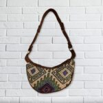 Jacquard Hobo Bag - Geo-Geen (brown strap) - immagine 3