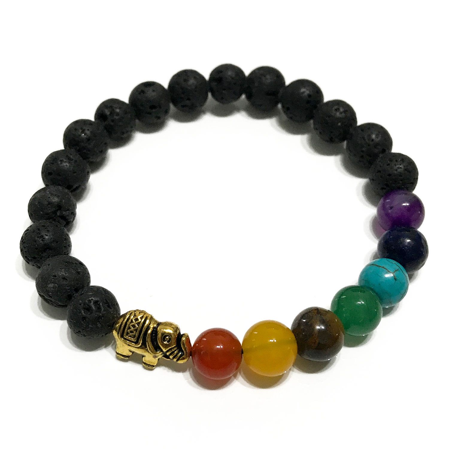 bG9jYWw6Ly9tZWRpYS8xSy9HRS82MFIzMEMxRzZNVDNHRTFLLzUxOGQwNThhLmpwZWc.jpg Lava Stone Bracelet - Elephant Chakra - immagine 1