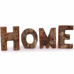 Rustic Bark Letter Set - HOME (4) - 7cm