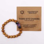 Cedarwood Third Eye Chakra Bangle with Amethyst - immagine 2