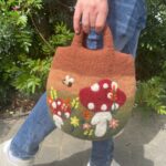Mushroom Garden Felted Bag - 35x27cm - immagine 4