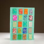 Lokta Mini Tiles Notebook – Large (21x15cm) – 45 Leaves – Includes Bookmark – Teal - immagine 4