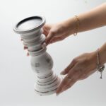 Classic Candle Stand - Whitewash - 23x10cm - Small - immagine 3