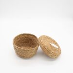 Seagrass & Cotton Round Baskets with Lids - Natural - Set of 3 - immagine 5