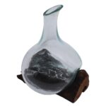Molten Glass Mini Decanter on Wood 20cm - immagine 4