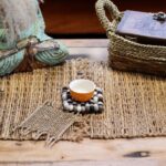 Felt Ball Square Coasters - 10cm Multi Grey colour (set of 4) - immagine 3