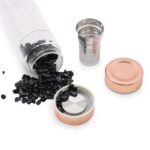 Crystal Glass Tea Infuser Bottle - Rose Gold - Amethyst - immagine 5