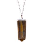 Gemstone Flat Pencil Pendant - Tiger Eye - immagine 4