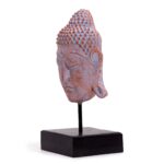 Large Serenity Buddha Head on Stand  - Blue Copper - immagine 2