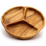Smooth Teakwood Fruit Bowl Three Sections - 30x4cm - immagine 2