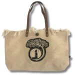 Natural Tote Bag Leather Handle - Buddha