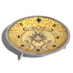 Triple Leg Enameled Offering Plate - Hands & Sun