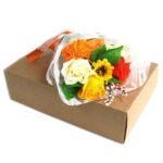 Boxed Hand Soap Flower Bouquet - Orange - immagine 2
