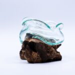 Molten Glass Wavy Bowl on Wood 18cm - immagine 2