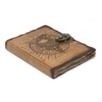 Leather Pentagon & Skull with Burns Detail Notebook (18x13 cm) - immagine 2