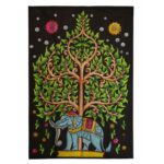 Cotton Wall Art (70x110cm) - Elephant & Tree of Life
