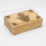 Big Rectangle Box 21.5x14x6.3cm - Hamsa Black Engraved - immagine 3