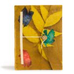Lokta Bold Floral Notebook – Large (21x15cm) – 45 Leaves – Includes Bookmark – Olive - immagine 2