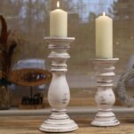 Classic Candle Stand - Whitewash - 23x10cm - Small - immagine 5