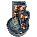 Pebble Wall Tabletop Water Feature with Crystal Ball (19x19x28cm) - immagine 2