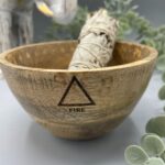 Wooden Smudge and Ritual Offerings Bowl - Four Elements - 12x7cm - immagine 3