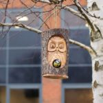 Tree Trunk Face - Bird House - Wise Owl - immagine 4