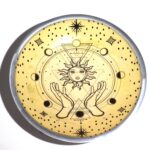 Triple Leg Enameled Offering Plate - Hands & Sun - immagine 2
