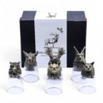 Gift Set of 6 Shot Glasses (50ml) - Wild Forest Creatures - Antique Bronze - immagine 10