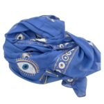 Nomad Sari On the Med Collection - Pario - Rich Blue & Gold Hand Painted Evil Eye Design - immagine 2