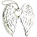 Hand Crafted Double Angel Wing & Heart - 24cm - immagine 6