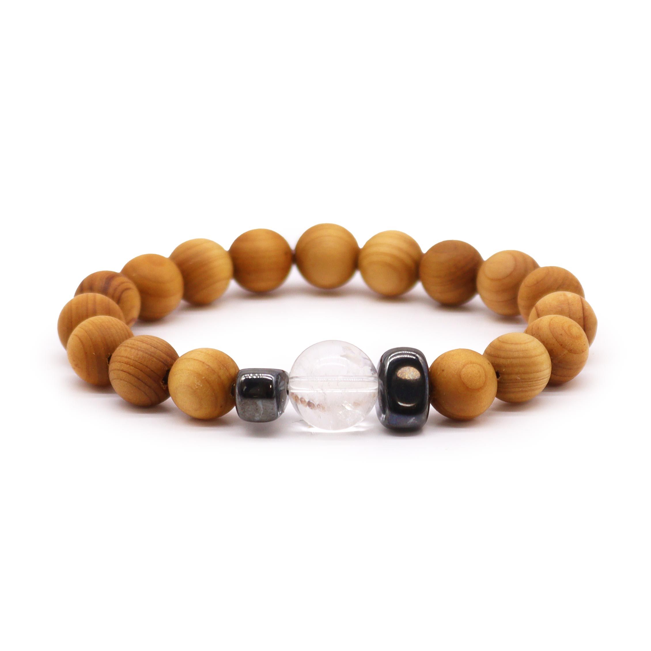 bG9jYWw6Ly9tZWRpYS8xUC9KQy82MFIzMEMxRzZXUktKQzFQLzlkZGQ3YmRkLmpwZWc.jpg Cedarwood Crown Chakra Bangle with Clear Quartz - immagine 1