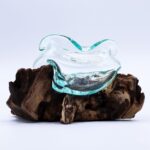 Molten Glass Wavy Bowl on Wood 18cm - immagine 3