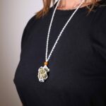 Crystal Gemstone Necklace Cord 45cm/18inch - White - immagine 5